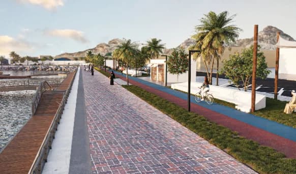 The Corniche promenade with cycle and pedestrian paths