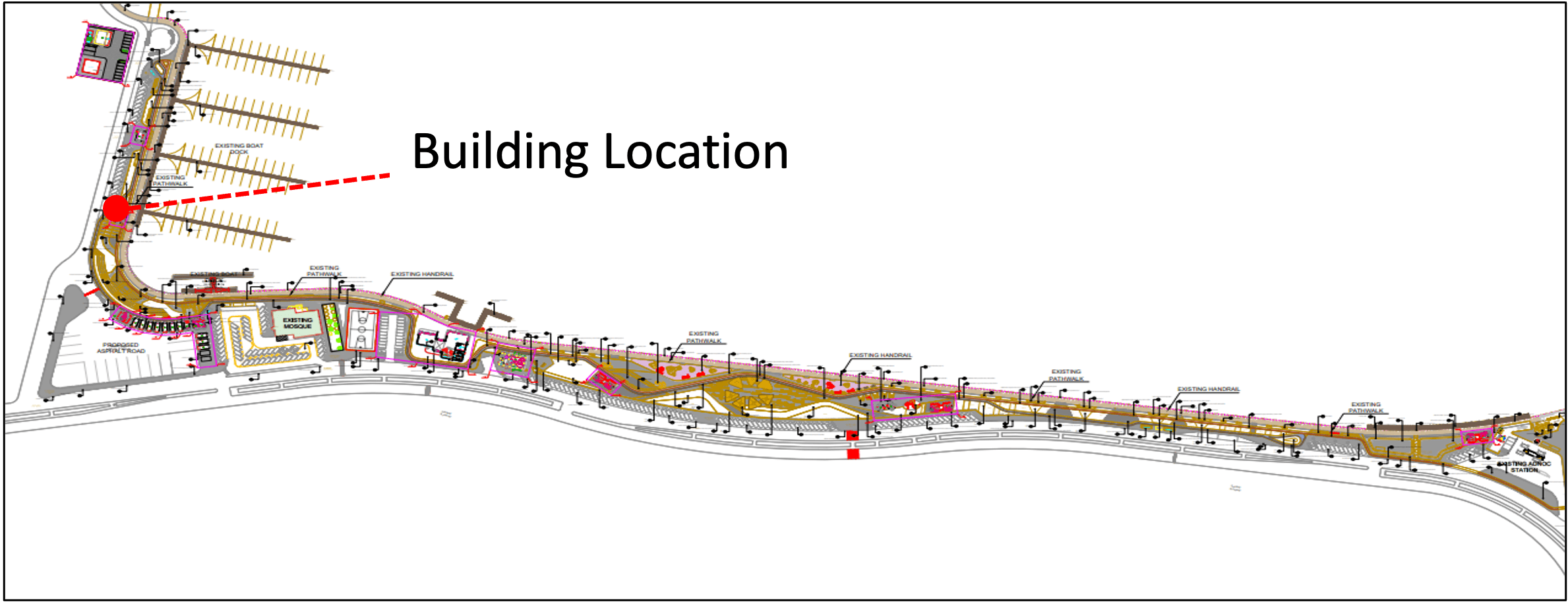 Location of Kiosk 03 within the Corniche plan