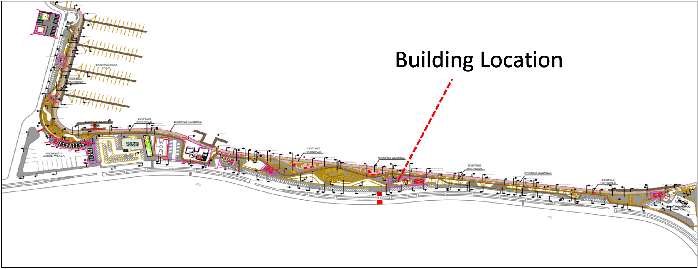 Location of Kiosk 02 within the Corniche plan