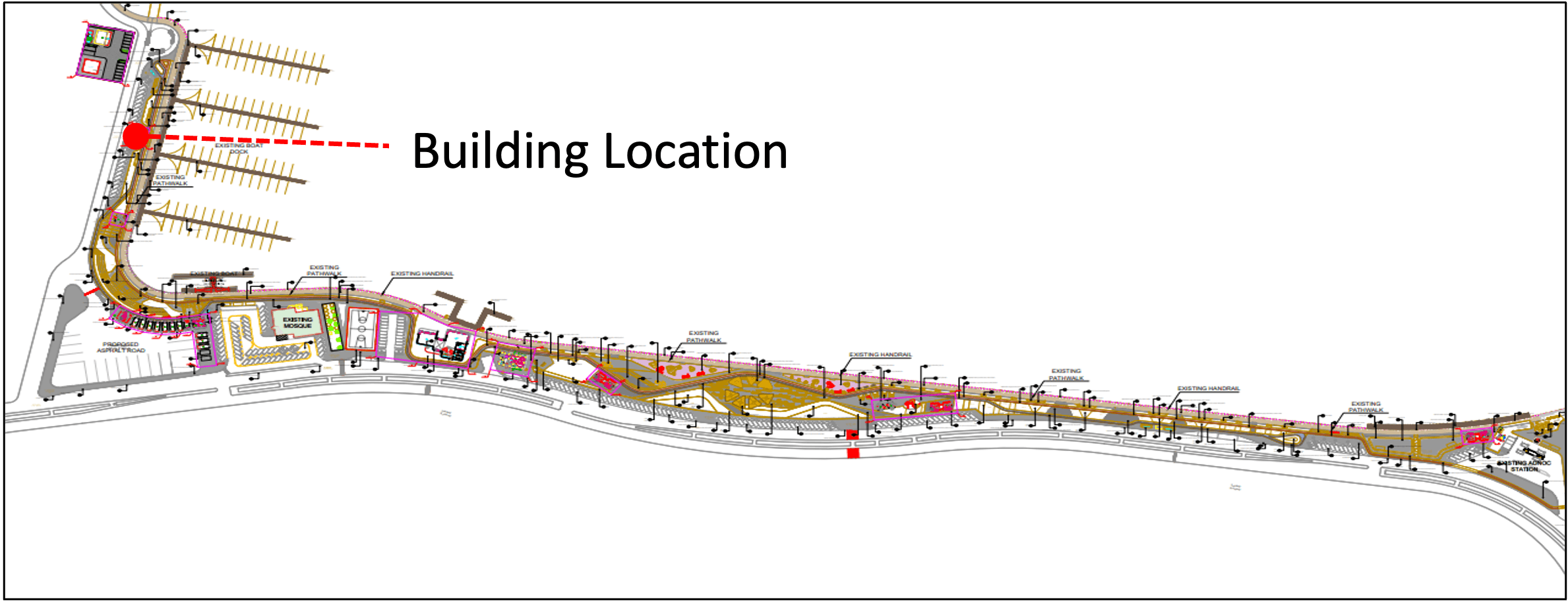 Location of Kiosk 04 within the Corniche plan
